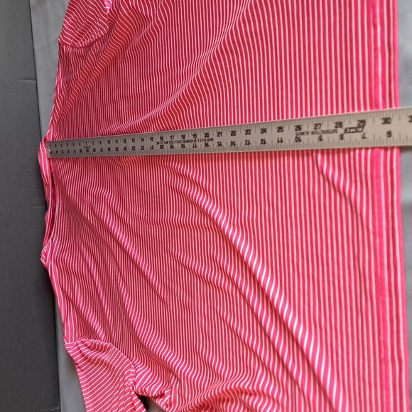 PGA Tour Polo Men's Large Pink White Striped Short Sleeve Golf Shirt - Picture 5 of 6